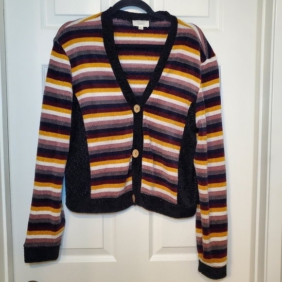 Stitch & Knot Stripe Women’s Cardigan Size Large - Picture 1 of 10